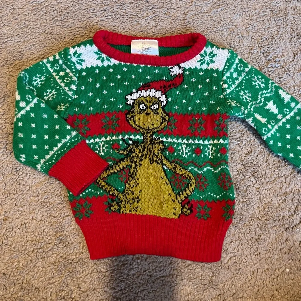 The Grinch Holiday knit Christmas sweater 3-6 month